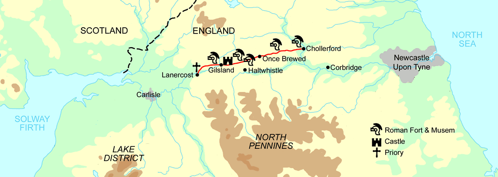 Hadrian's Wall Run Short Break map